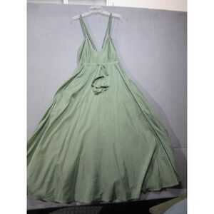 Kalita Jagger Day Dress Womens Sage Green Silk Blend Maxi V-Neck Luxury